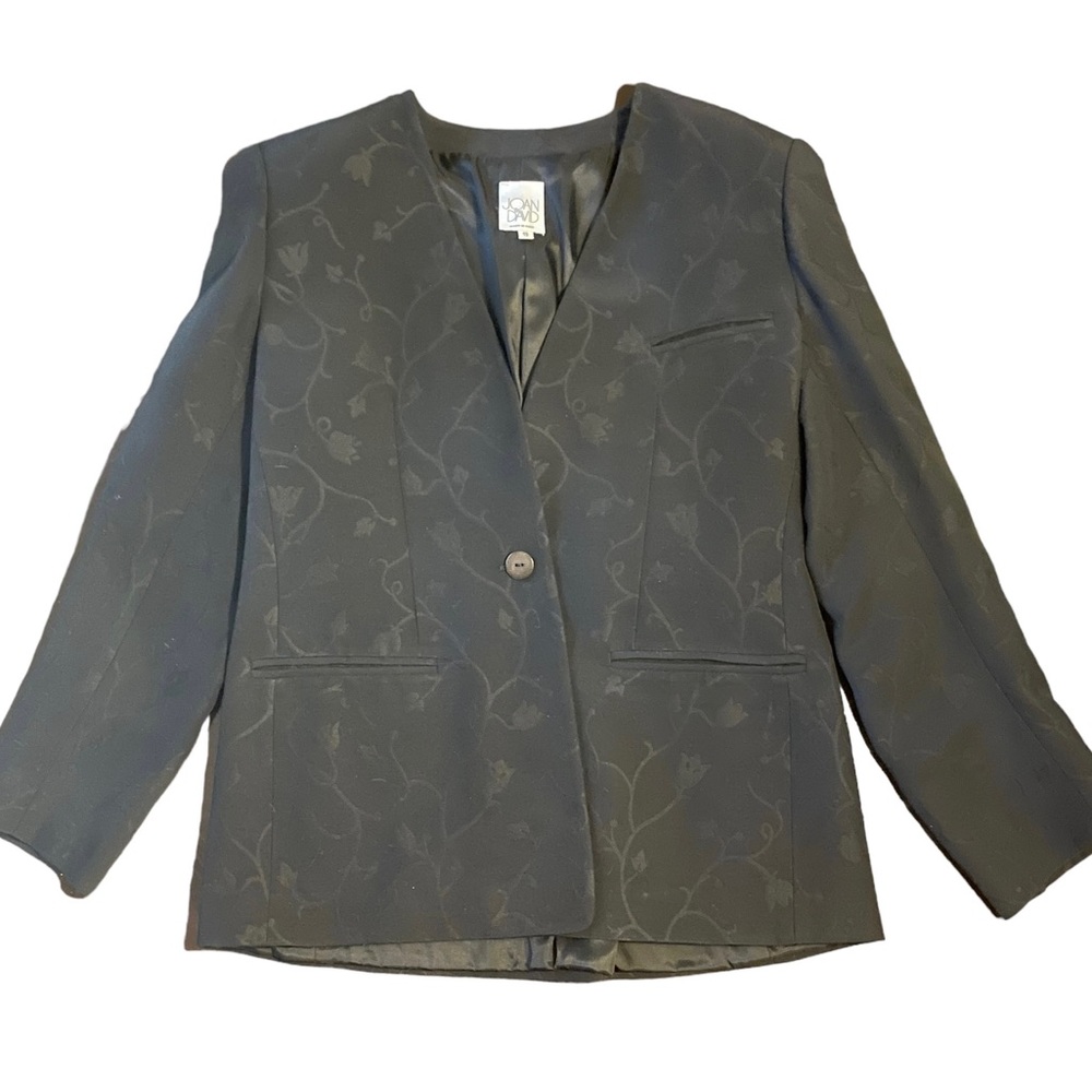 Vintage VTG Joan and David Italian Blazer with Floral Design Size 14